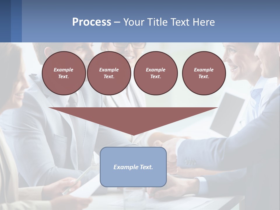 A Group Of Business People Shaking Hands Over A Table PowerPoint Template