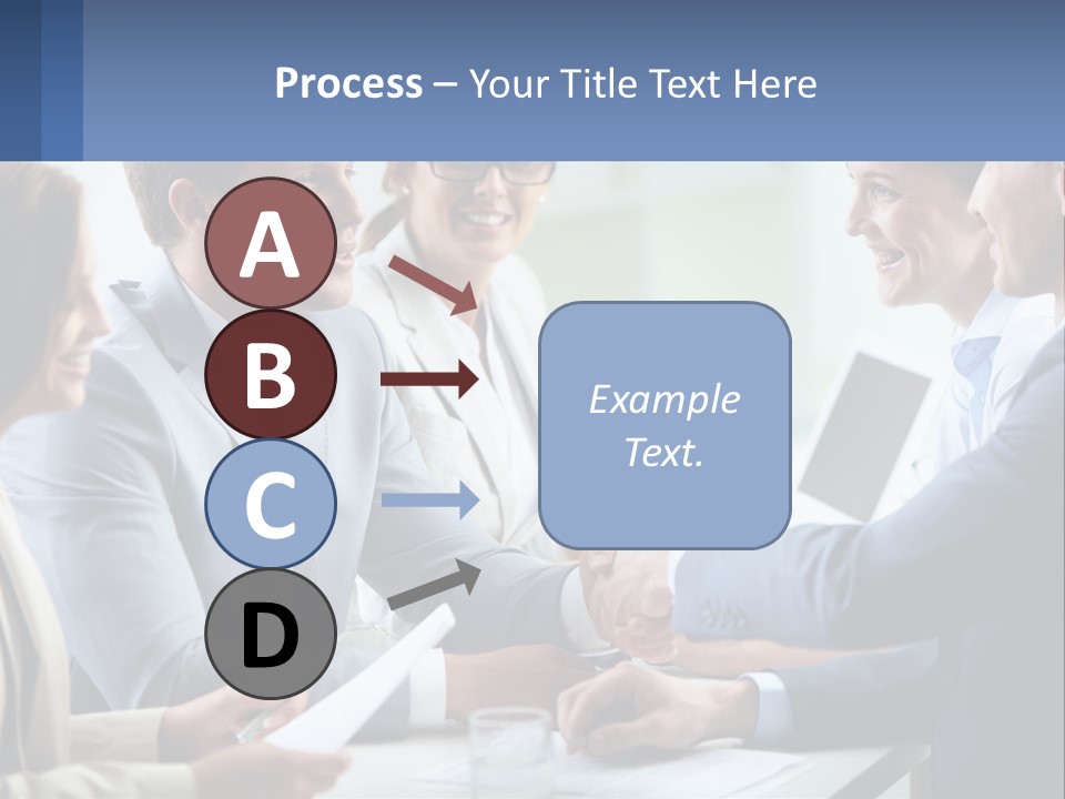 A Group Of Business People Shaking Hands Over A Table PowerPoint Template