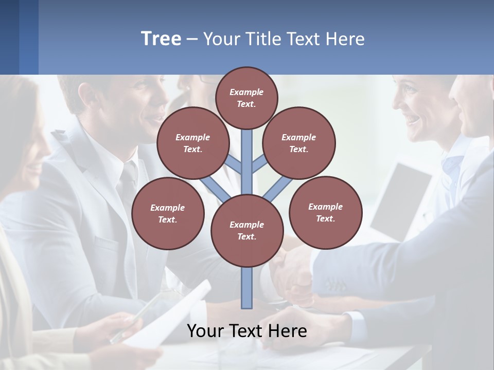 A Group Of Business People Shaking Hands Over A Table PowerPoint Template