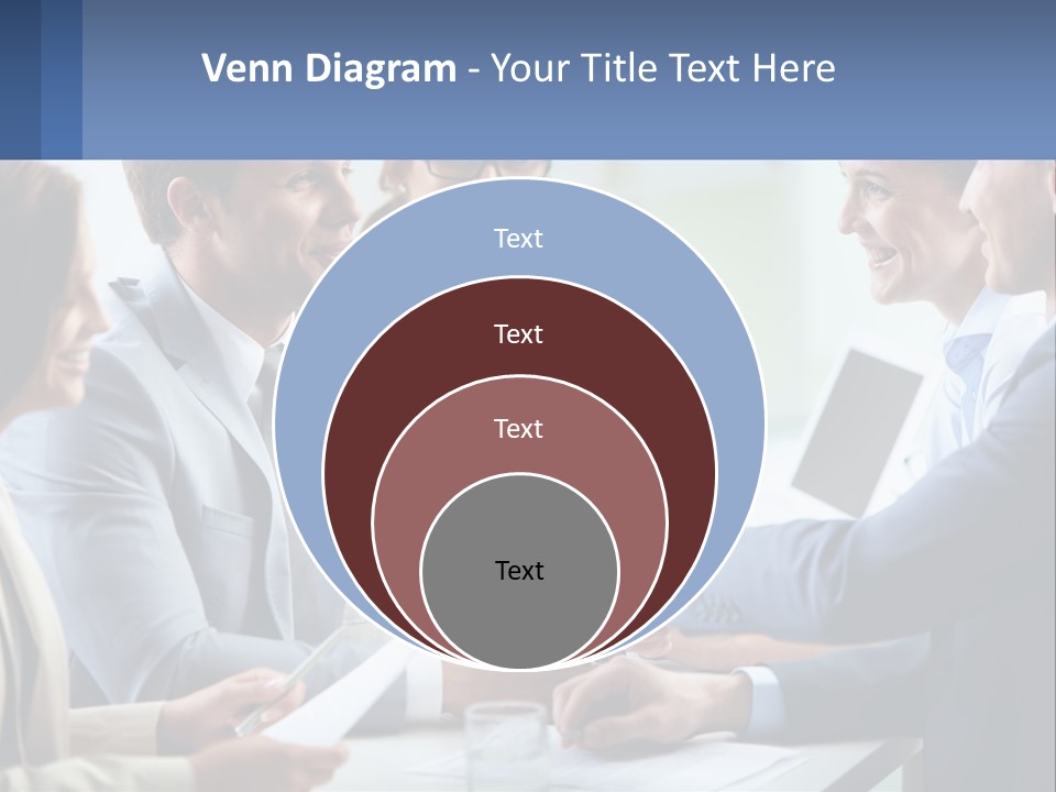 A Group Of Business People Shaking Hands Over A Table PowerPoint Template