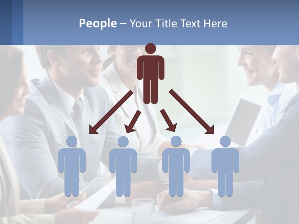 A Group Of Business People Shaking Hands Over A Table PowerPoint Template