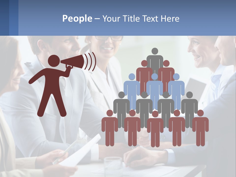 A Group Of Business People Shaking Hands Over A Table PowerPoint Template