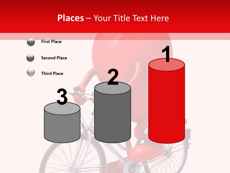 A Red Heart Riding A Bike With A Red Handlebar PowerPoint Template