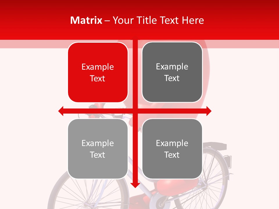 A Red Heart Riding A Bike With A Red Handlebar PowerPoint Template