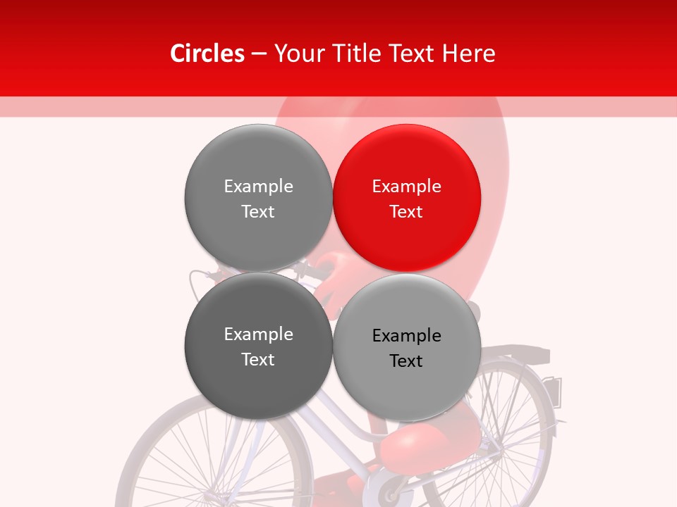A Red Heart Riding A Bike With A Red Handlebar PowerPoint Template
