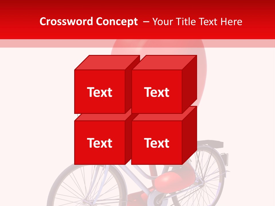 A Red Heart Riding A Bike With A Red Handlebar PowerPoint Template