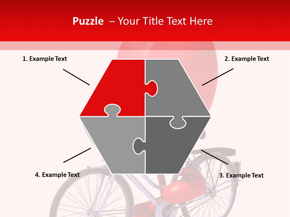 A Red Heart Riding A Bike With A Red Handlebar PowerPoint Template