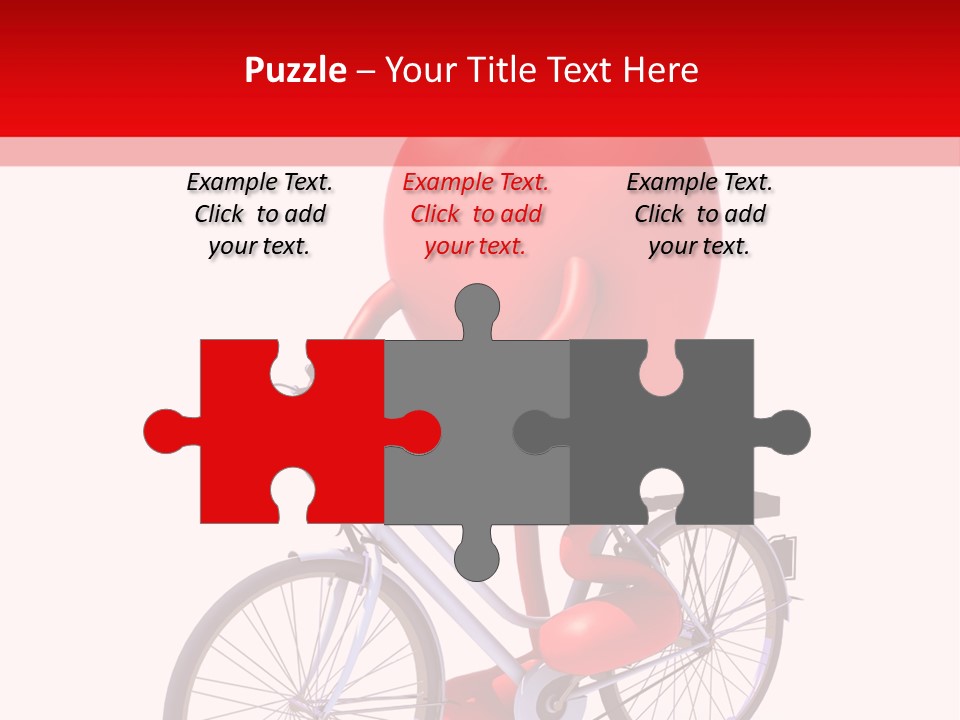 A Red Heart Riding A Bike With A Red Handlebar PowerPoint Template