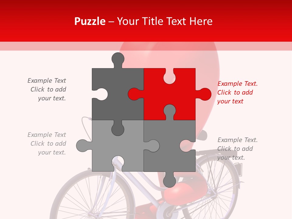 A Red Heart Riding A Bike With A Red Handlebar PowerPoint Template