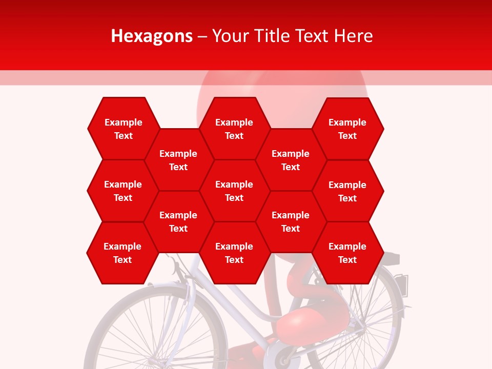 A Red Heart Riding A Bike With A Red Handlebar PowerPoint Template
