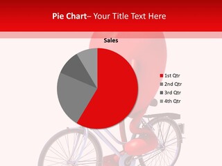 A Red Heart Riding A Bike With A Red Handlebar PowerPoint Template