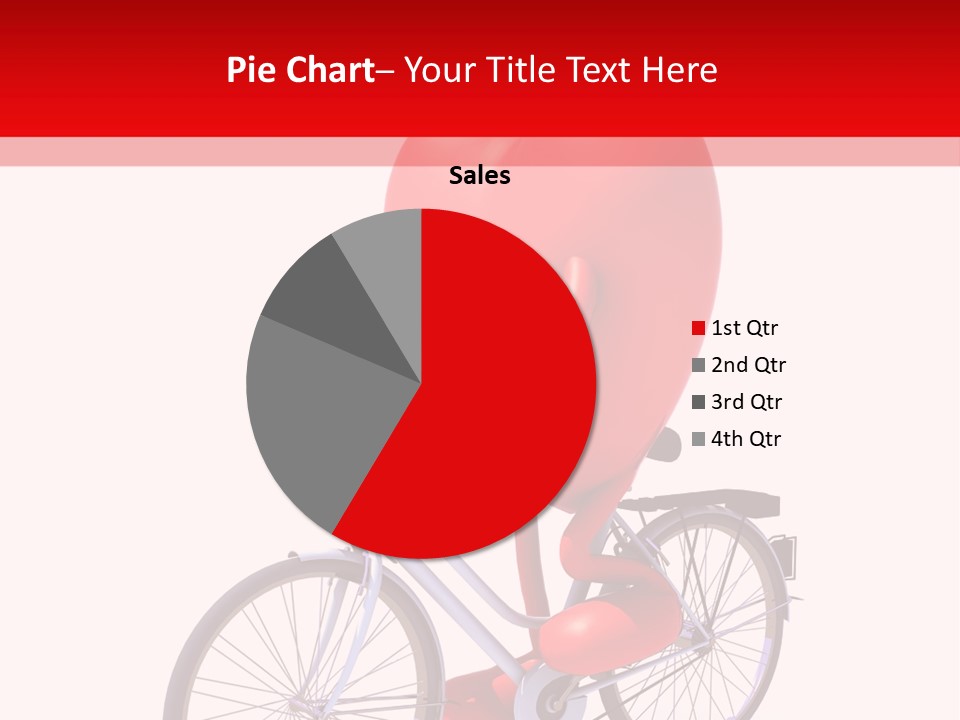 A Red Heart Riding A Bike With A Red Handlebar PowerPoint Template