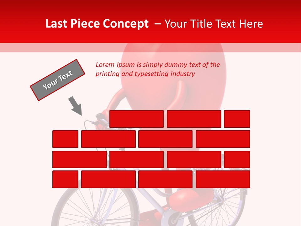 A Red Heart Riding A Bike With A Red Handlebar PowerPoint Template