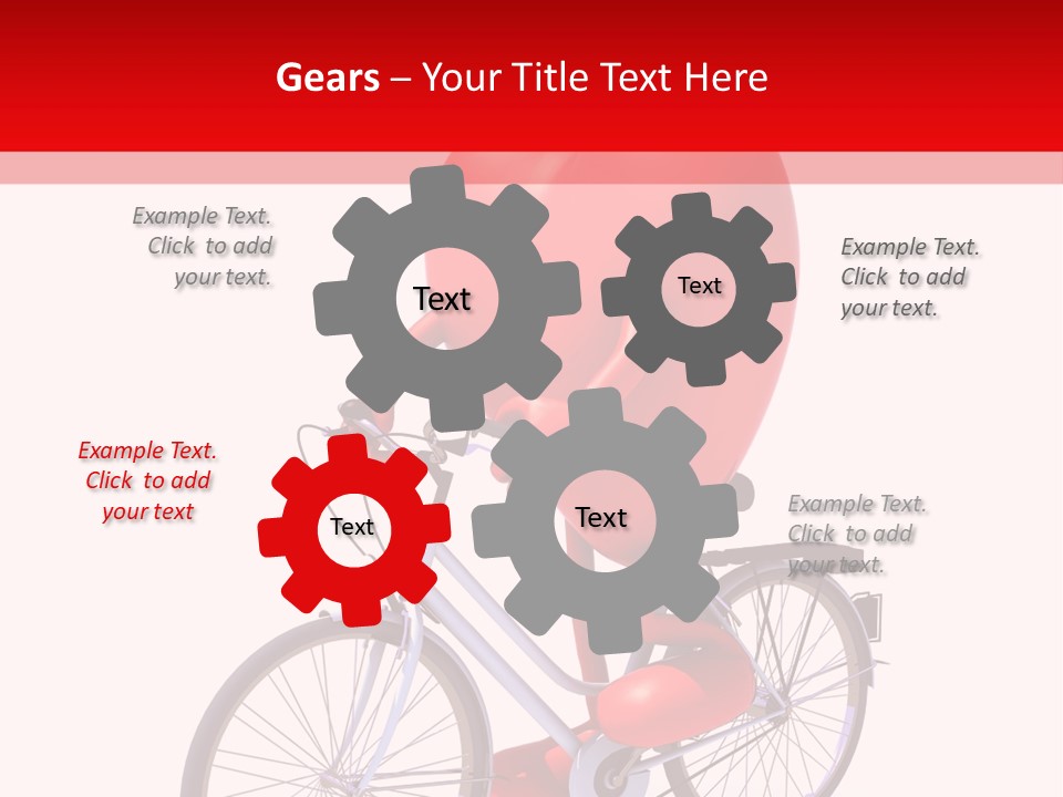A Red Heart Riding A Bike With A Red Handlebar PowerPoint Template