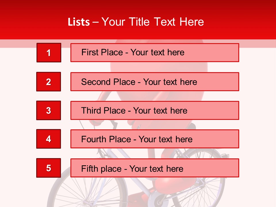 A Red Heart Riding A Bike With A Red Handlebar PowerPoint Template
