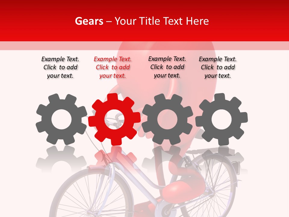 A Red Heart Riding A Bike With A Red Handlebar PowerPoint Template
