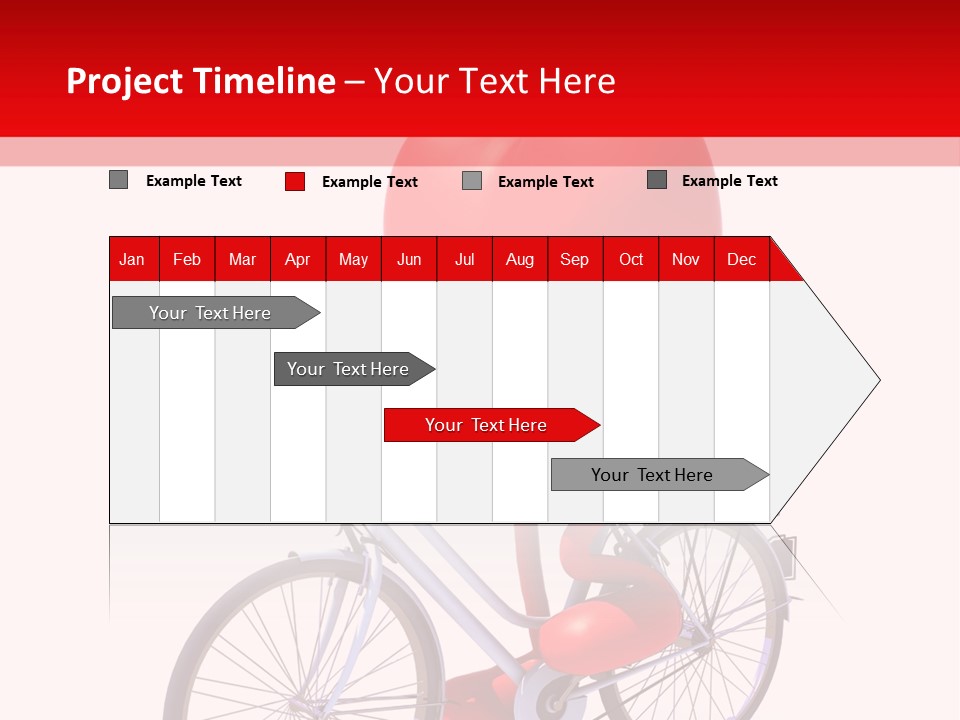 A Red Heart Riding A Bike With A Red Handlebar PowerPoint Template