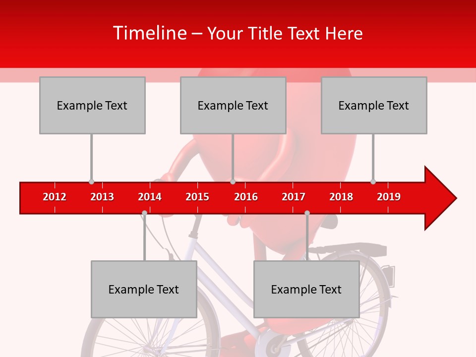 A Red Heart Riding A Bike With A Red Handlebar PowerPoint Template