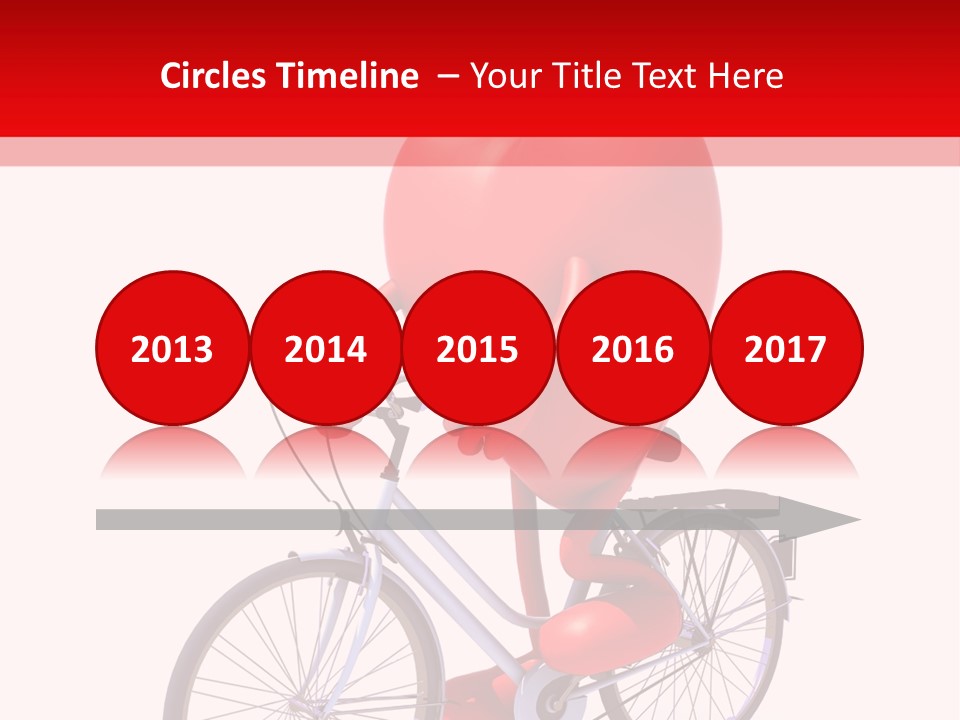 A Red Heart Riding A Bike With A Red Handlebar PowerPoint Template