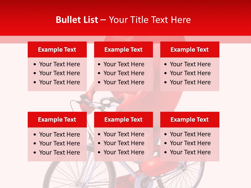 A Red Heart Riding A Bike With A Red Handlebar PowerPoint Template