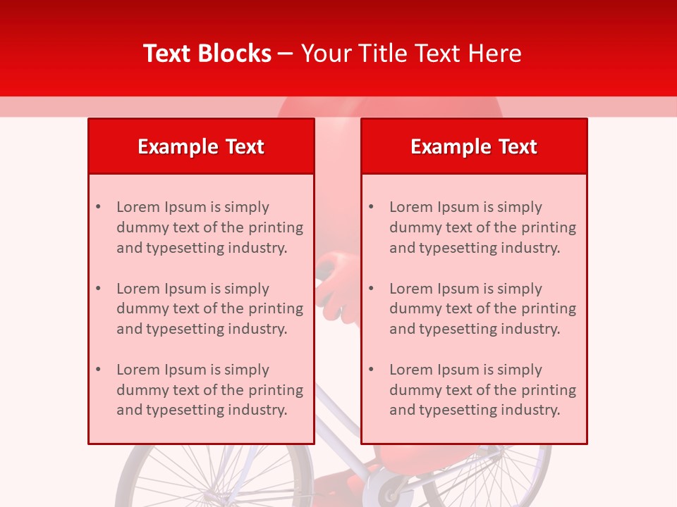 A Red Heart Riding A Bike With A Red Handlebar PowerPoint Template