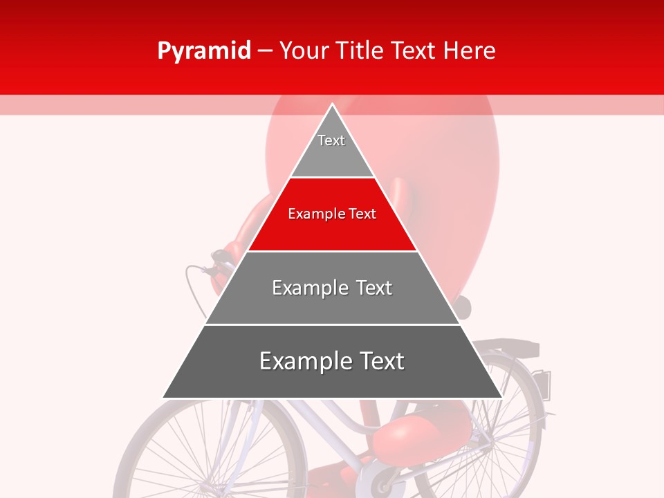 A Red Heart Riding A Bike With A Red Handlebar PowerPoint Template