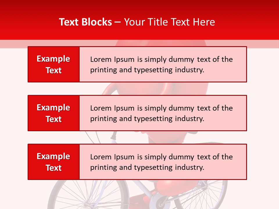 A Red Heart Riding A Bike With A Red Handlebar PowerPoint Template