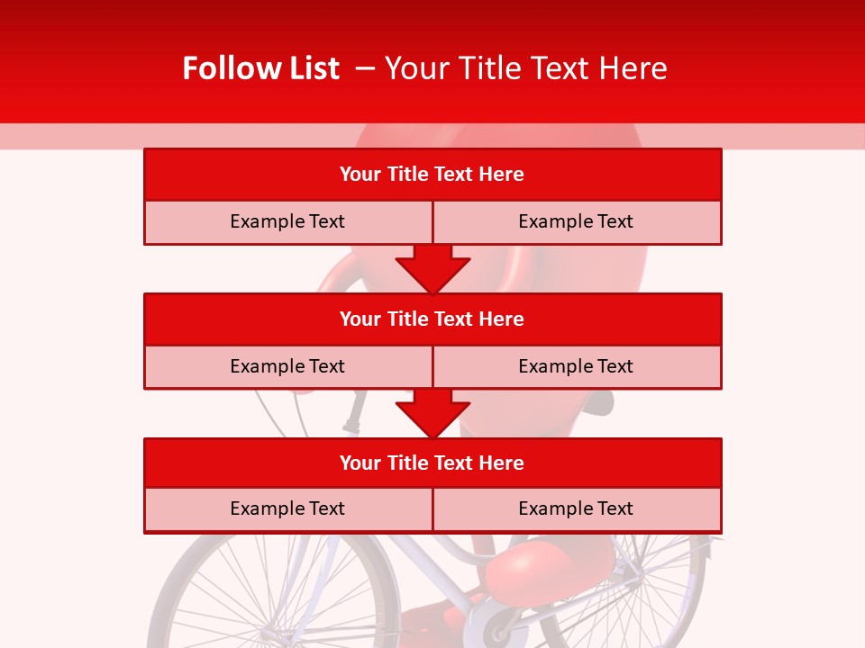 A Red Heart Riding A Bike With A Red Handlebar PowerPoint Template