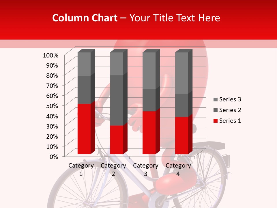 A Red Heart Riding A Bike With A Red Handlebar PowerPoint Template