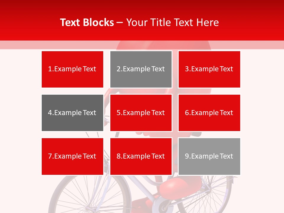 A Red Heart Riding A Bike With A Red Handlebar PowerPoint Template