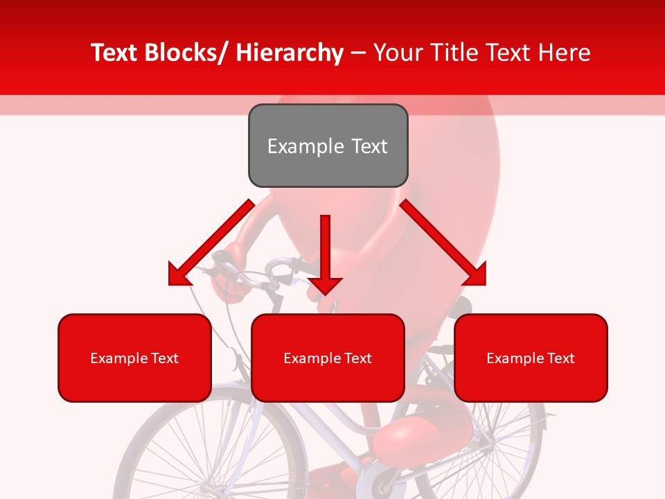 A Red Heart Riding A Bike With A Red Handlebar PowerPoint Template