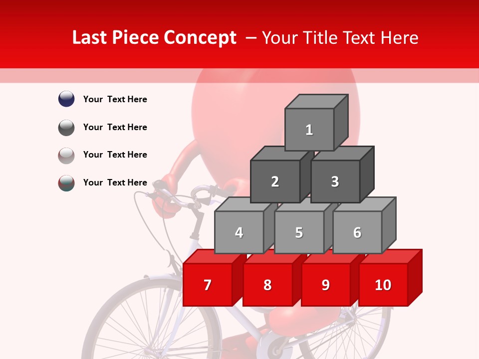 A Red Heart Riding A Bike With A Red Handlebar PowerPoint Template
