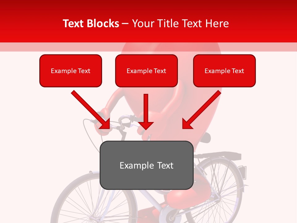A Red Heart Riding A Bike With A Red Handlebar PowerPoint Template