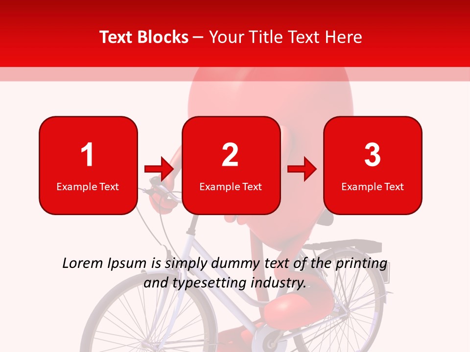 A Red Heart Riding A Bike With A Red Handlebar PowerPoint Template