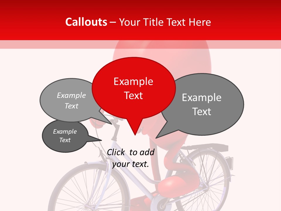 A Red Heart Riding A Bike With A Red Handlebar PowerPoint Template
