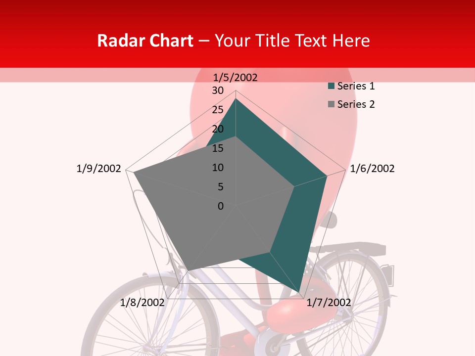 A Red Heart Riding A Bike With A Red Handlebar PowerPoint Template