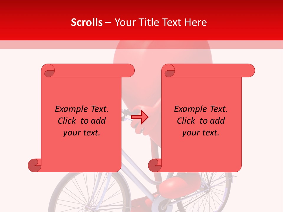 A Red Heart Riding A Bike With A Red Handlebar PowerPoint Template