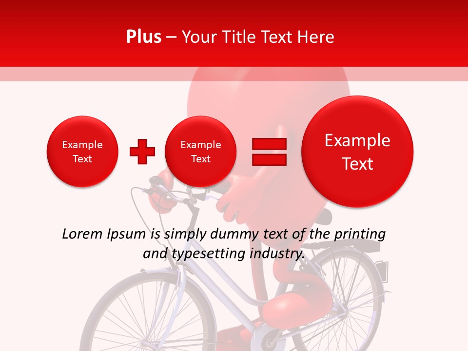 A Red Heart Riding A Bike With A Red Handlebar PowerPoint Template