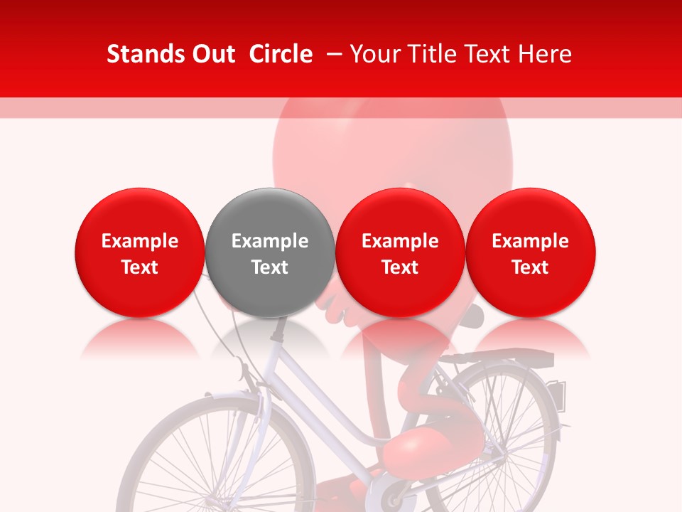 A Red Heart Riding A Bike With A Red Handlebar PowerPoint Template