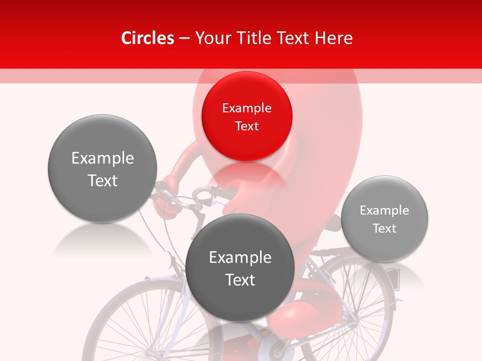 A Red Heart Riding A Bike With A Red Handlebar PowerPoint Template