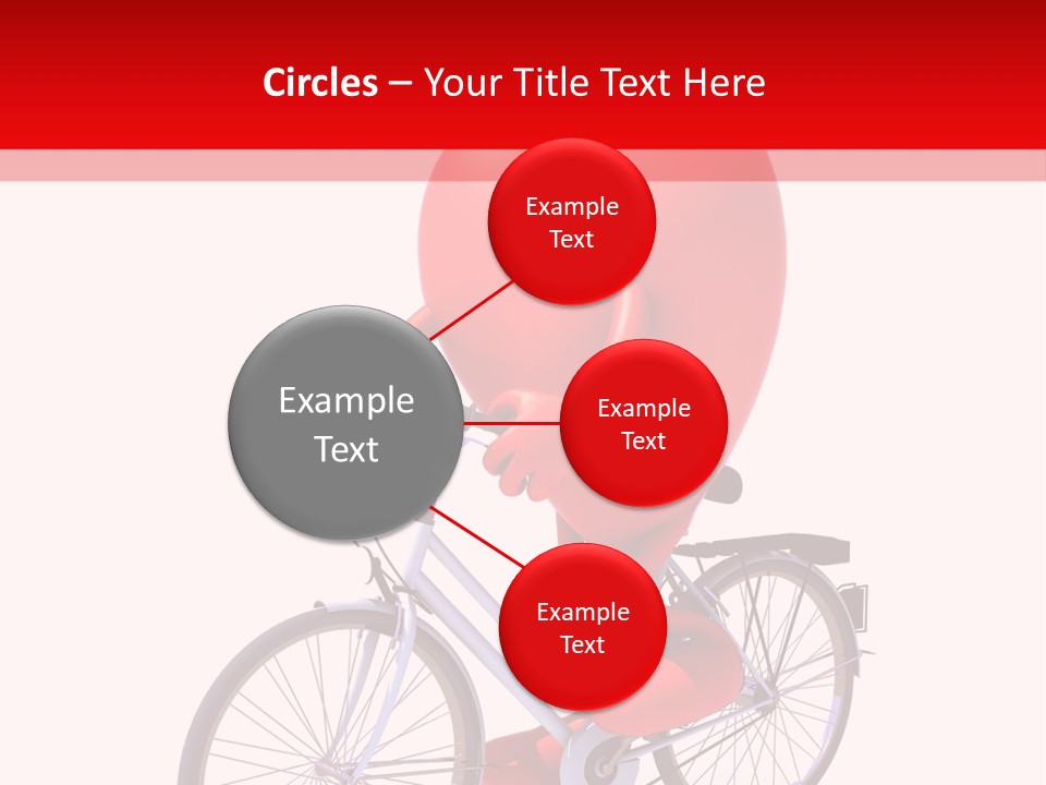 A Red Heart Riding A Bike With A Red Handlebar PowerPoint Template
