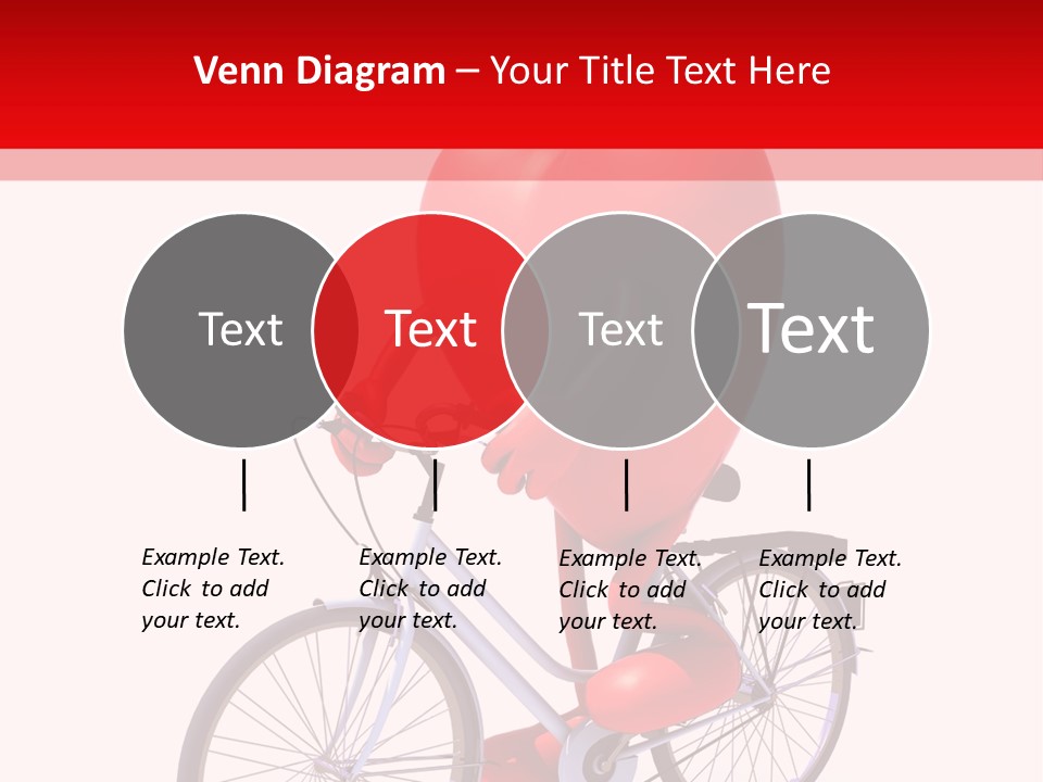 A Red Heart Riding A Bike With A Red Handlebar PowerPoint Template