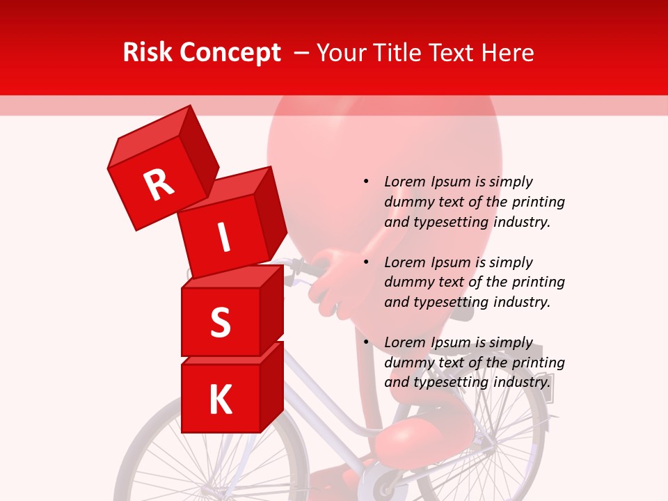 A Red Heart Riding A Bike With A Red Handlebar PowerPoint Template