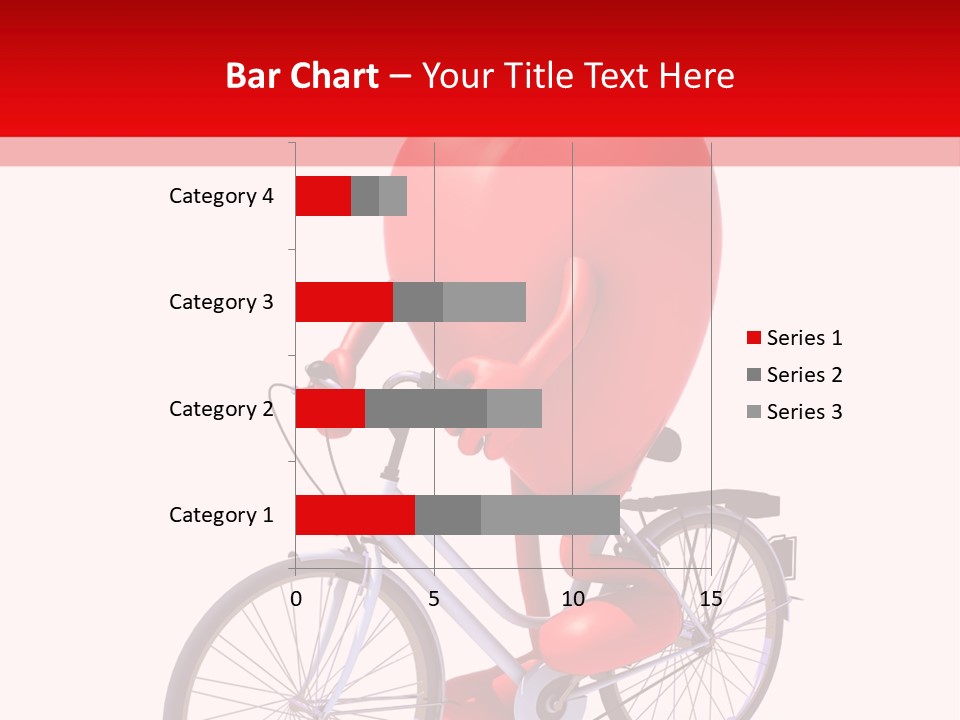A Red Heart Riding A Bike With A Red Handlebar PowerPoint Template