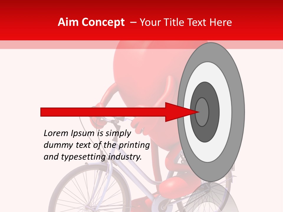 A Red Heart Riding A Bike With A Red Handlebar PowerPoint Template