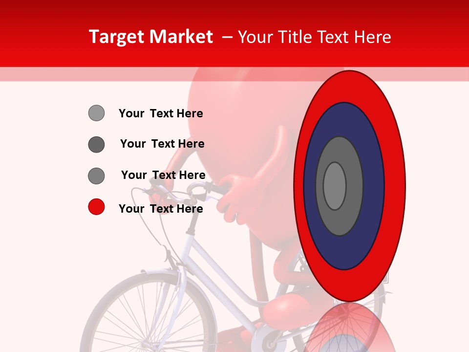 A Red Heart Riding A Bike With A Red Handlebar PowerPoint Template