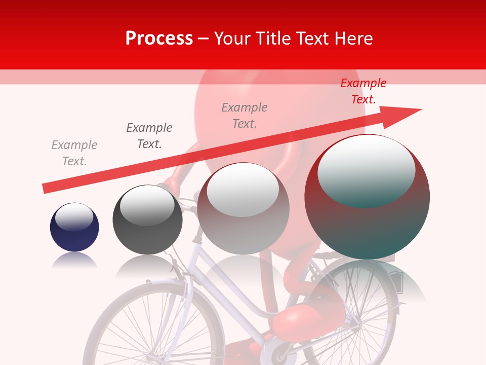 A Red Heart Riding A Bike With A Red Handlebar PowerPoint Template