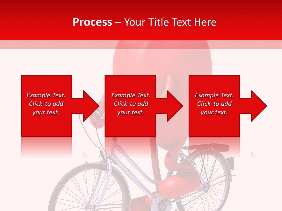 A Red Heart Riding A Bike With A Red Handlebar PowerPoint Template