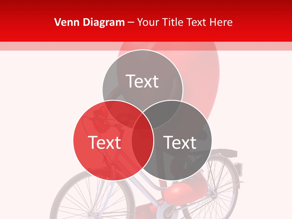 A Red Heart Riding A Bike With A Red Handlebar PowerPoint Template