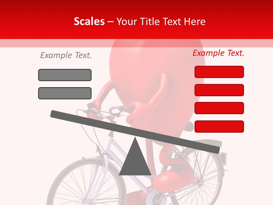 A Red Heart Riding A Bike With A Red Handlebar PowerPoint Template